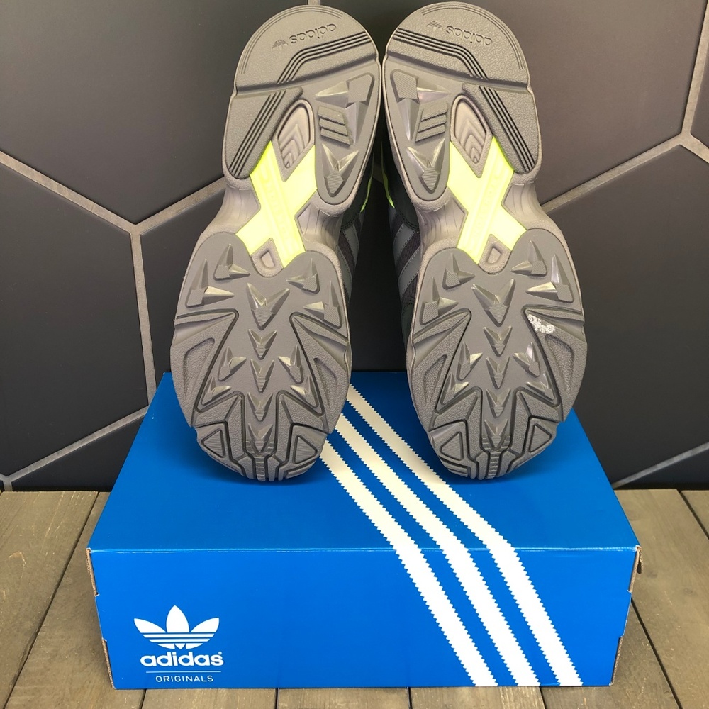 Adidas Yung-96 Carbon Grey Lime Running Shoes - Picture 5 of 5